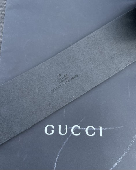 Opasek dámský Gucci GUCCISSIMA černý lesklý